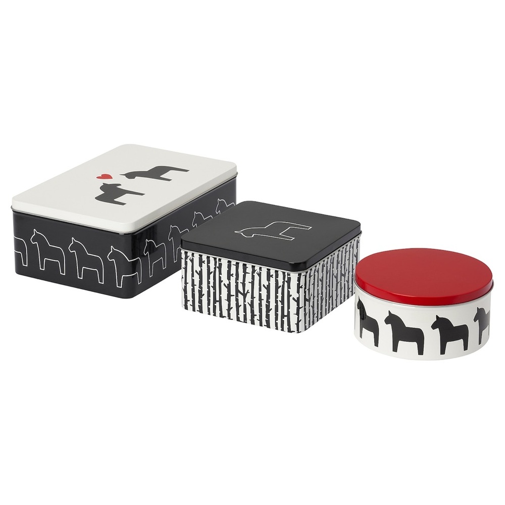 NWT IKEA Hasthage set of 3 tin set